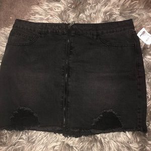 Black jean skirt